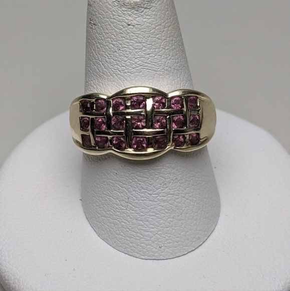 Vintage 14k Gold Pink Tourmaline Ring sz-8 - Picture 2 of 6